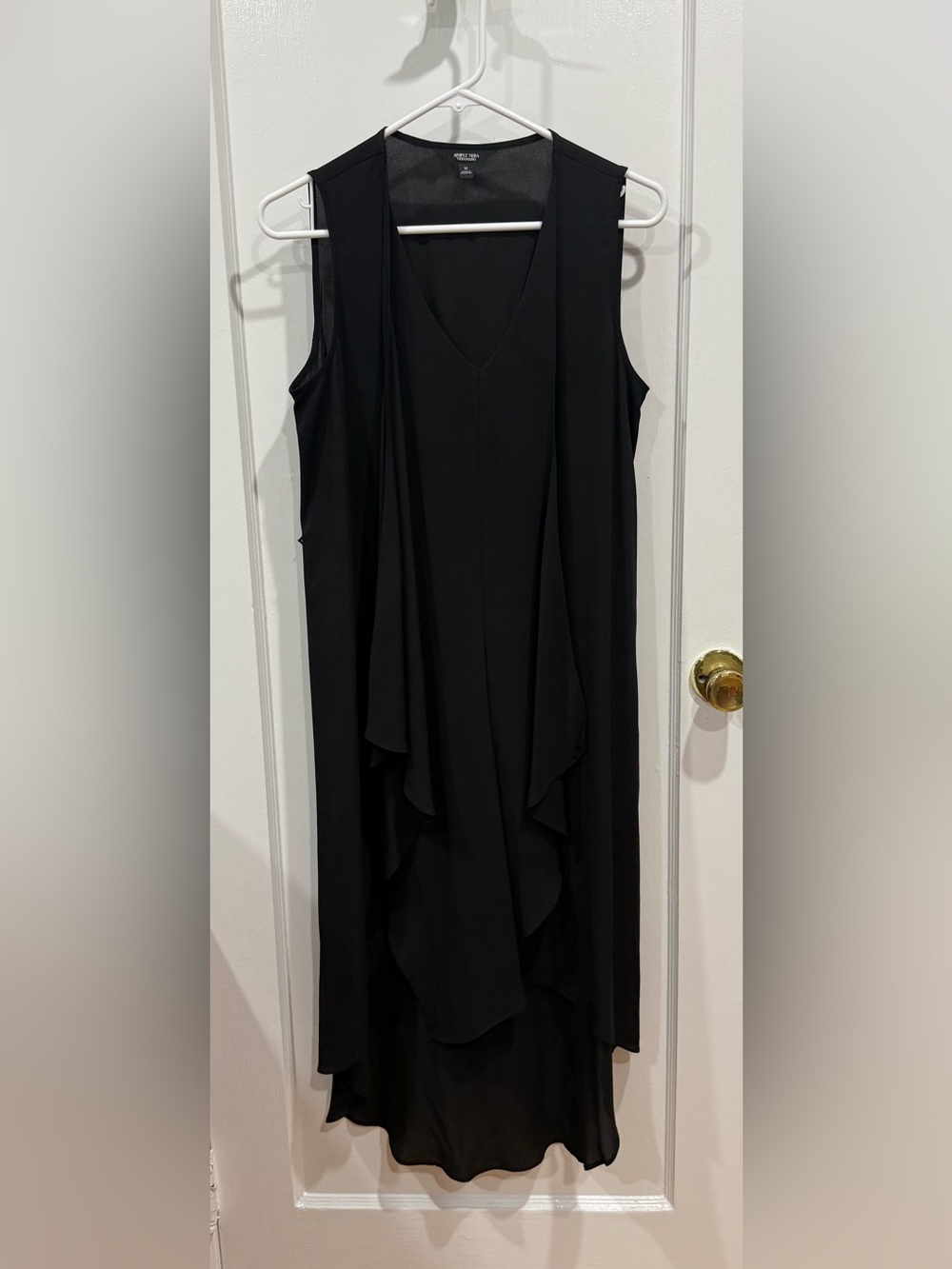 Simply Vera Vera Wang Black Sleeveless V-Neck Draped Maxi Dress